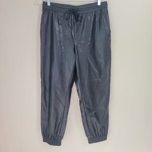 A New Day Vegan Leather High Rise Jogger Pants  Size Medium Black